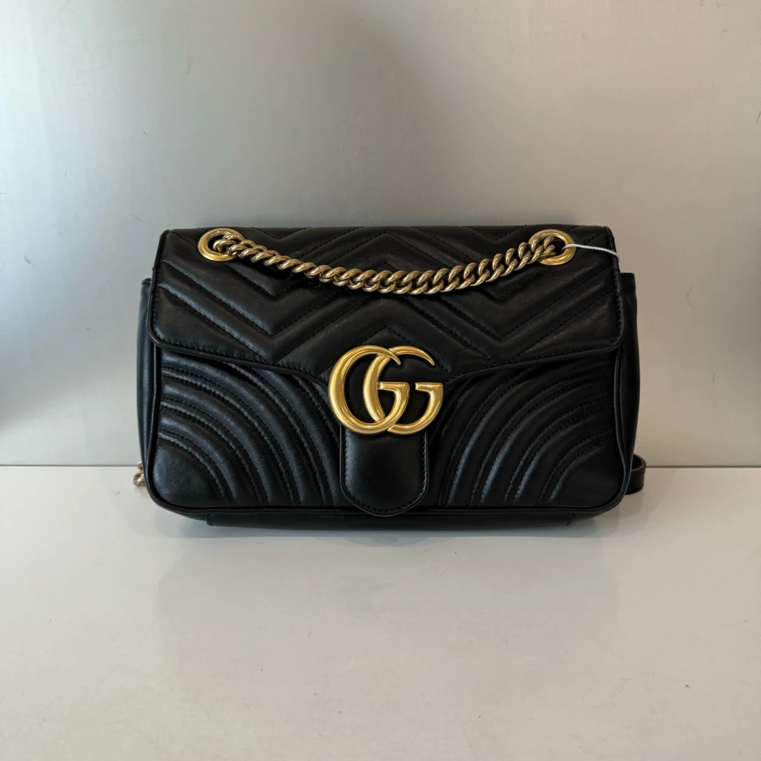 99新 GUCCI/古驰 马蒙26黑金包99新 陈辰奢选