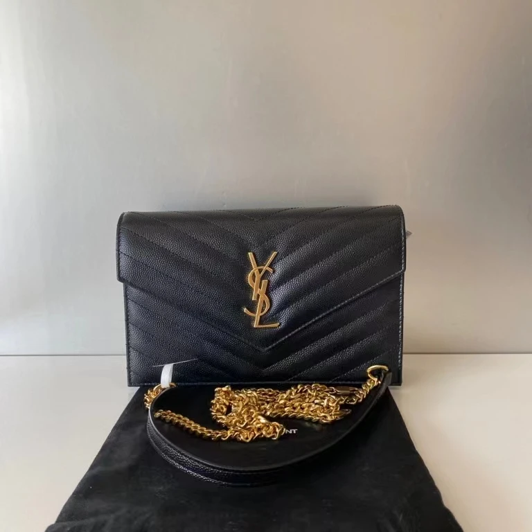 99新 YSL/圣罗兰 黑金信封woc 陈辰奢选
