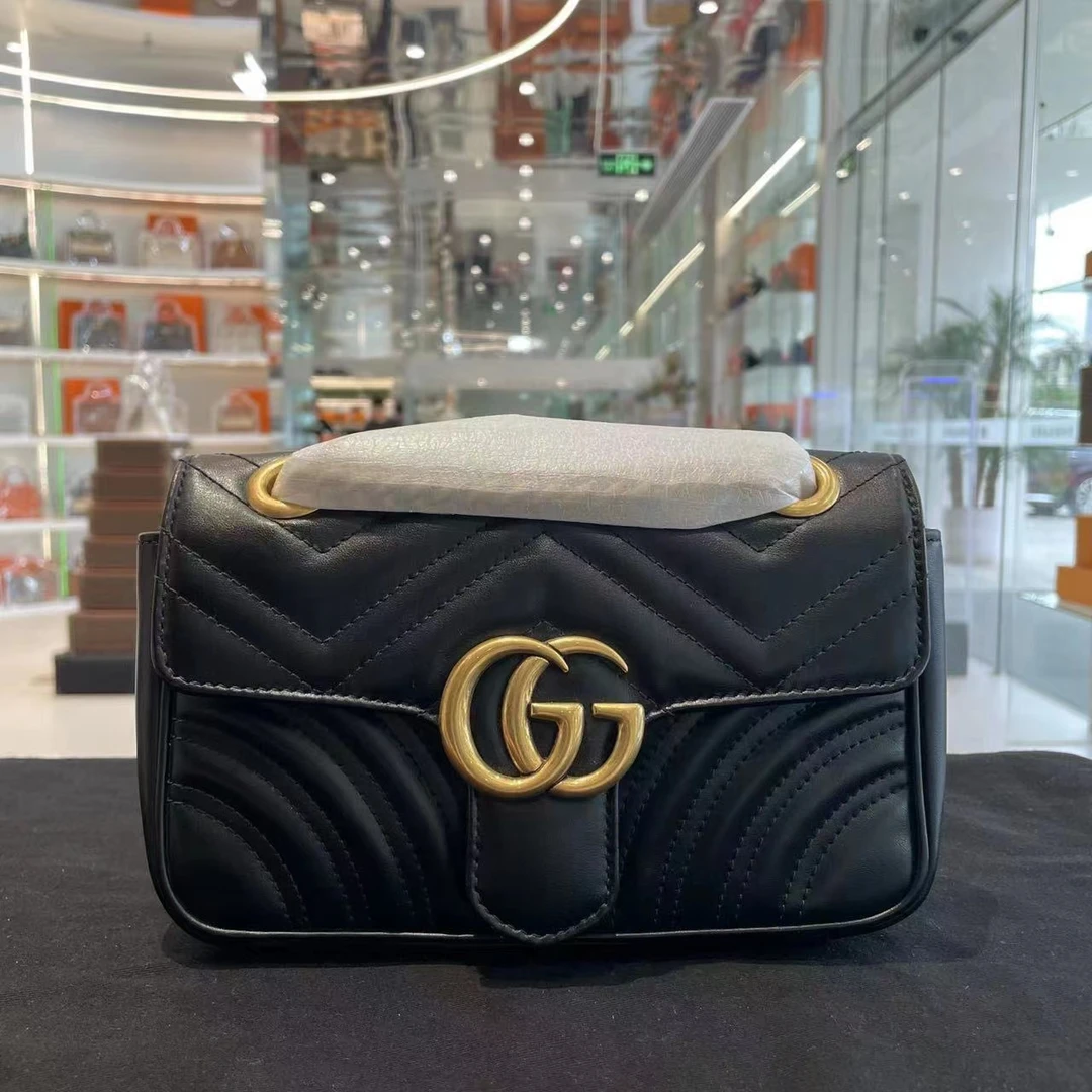 99新 GUCCI/古驰 马蒙22 黑金 闲置  陈辰奢选