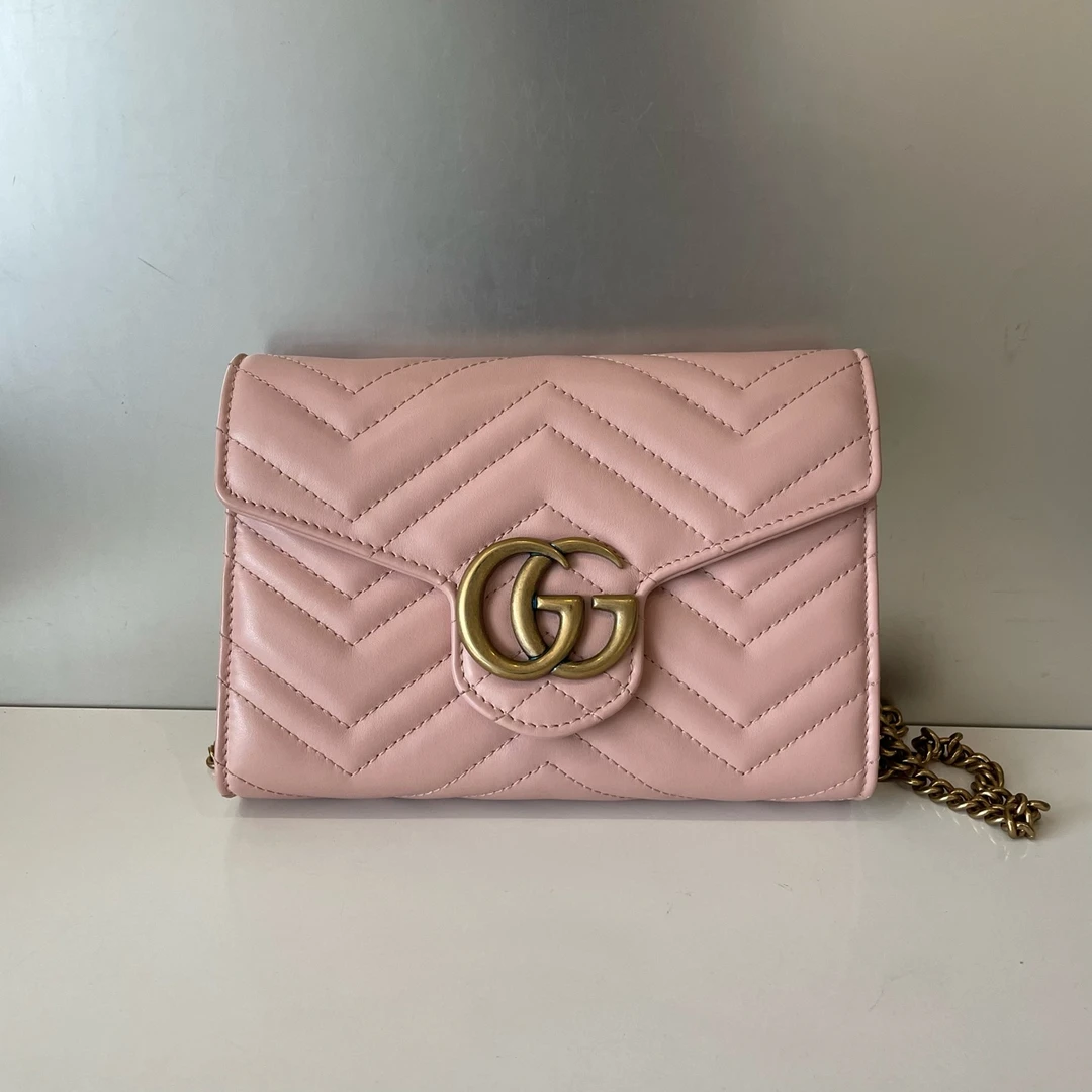 99新 GUCCI/古驰 Gucci粉色马蒙woc 99新 陈辰奢选