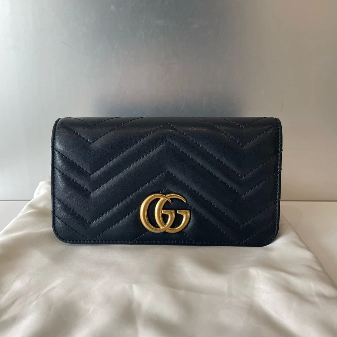 99新 GUCCI/古驰 马蒙woc黑金链条包 99新 陈辰奢选