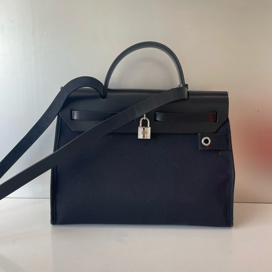 95新 Hermes/爱马仕 herbag31黑银 98新 陈辰奢选