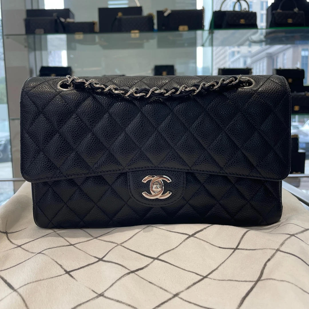 99新 Chanel/香奈儿 CF中号黑银99新 陈辰奢选