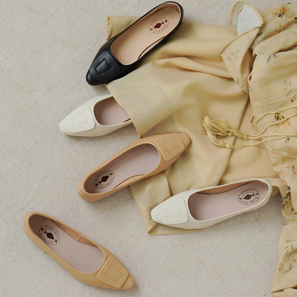 昔子99-5真皮女鞋单鞋真皮女尖头软底舒适百搭浅口奶奶鞋韩版女鞋