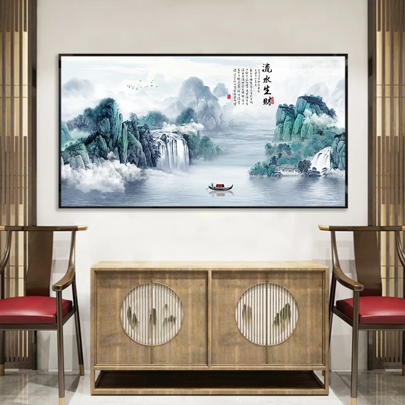 〖横版玄关〗晶瓷装饰画艺术简约轻奢镶钻铝合金装饰画超薄立体单幅