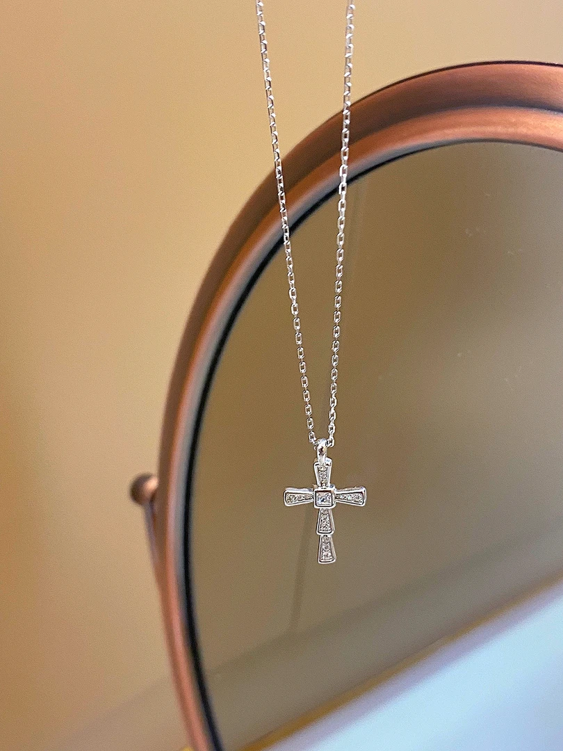 坠链均925银 S925银 十字架经典女款项链