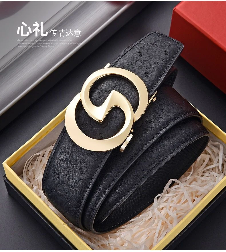 男士皮带高档时尚休闲百搭真皮自动扣腰带牛皮韩版年轻人裤腰带