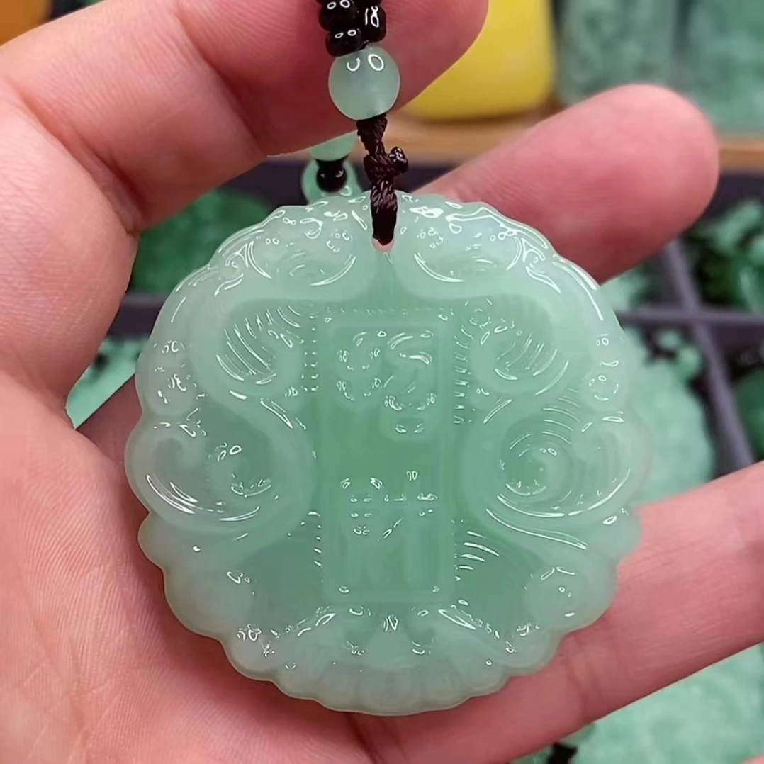 5.浅绿纳福平安扣经典百搭男女同款吊坠