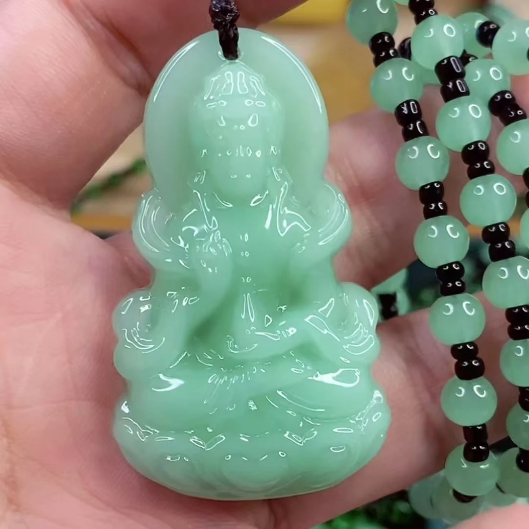 1.浅绿飘带观音吊坠经典时尚百搭款