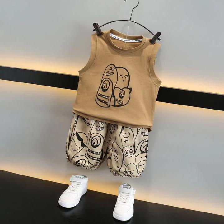 男童洋气套装小童夏款儿童装夏季网红1-2岁3宝宝夏装男孩无袖衣服