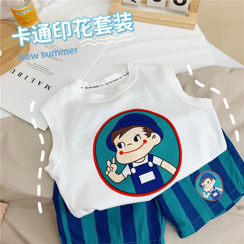 宝宝夏装套装夏季薄款男童背心短裤两件套女童婴儿运动套装潮