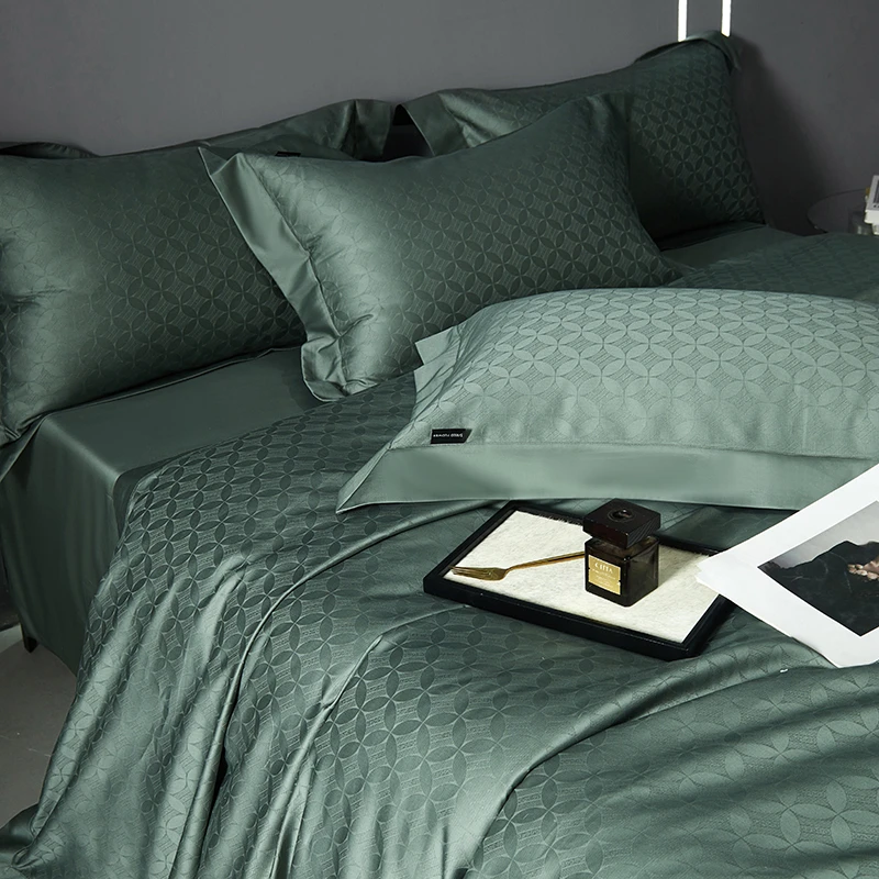 【吴小胖】罗兰系列   长绒棉原创设计师轻奢色织暗纹提花四件套