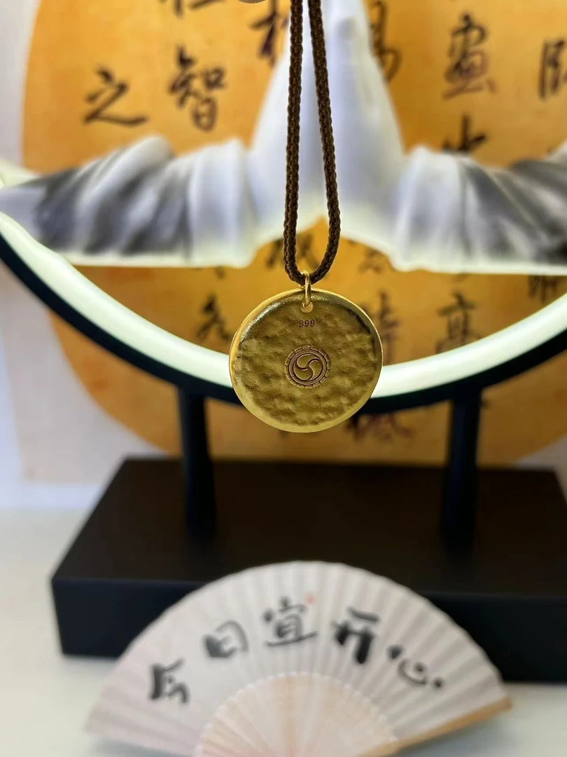 合金吊坠 【黄财神】精工吊坠手工时尚编织编绳金色挂坠大佛头