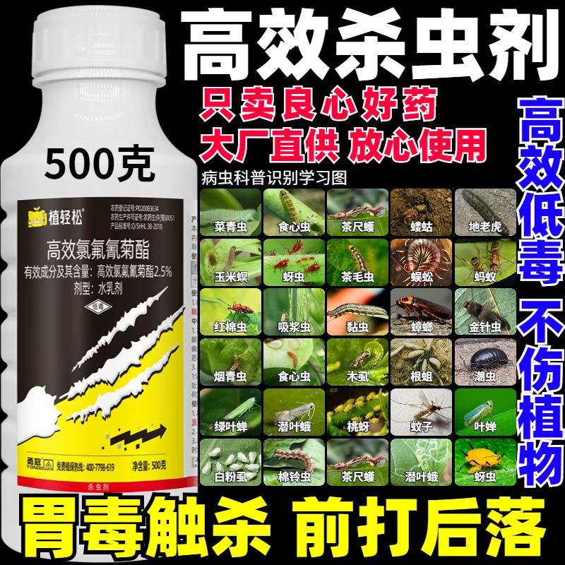 高效氯氟氰菊酯蔬菜青虫果树农药土壤地下害虫花卉蚜虫杀虫剂农用
