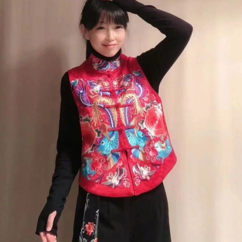 0182PHS品荷烁经典重工刺绣马甲民族服装