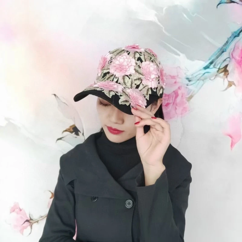 2021立体绣花民族风帽子 出游必备