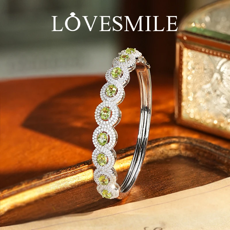 S925银橄榄石手镯奢华精美