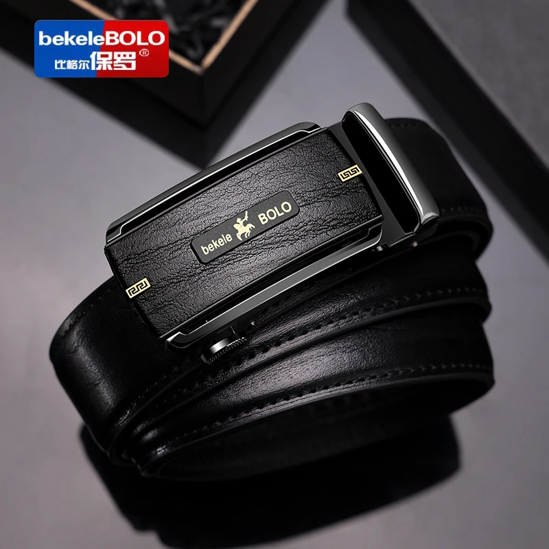 头层牛皮皮带男真皮自动扣休闲时尚潮流商务男士中青年高档腰带1