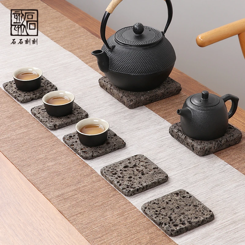 石石刻刻天然石茶垫杯垫茶杯垫茶道功夫茶杯托创意隔热功夫茶托