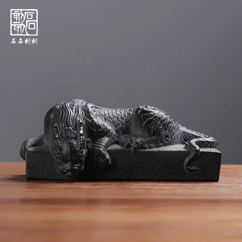 中式禅意石头摆件吸水兽蚣蝮瑞兽家居饰品开业乔迁生日送礼