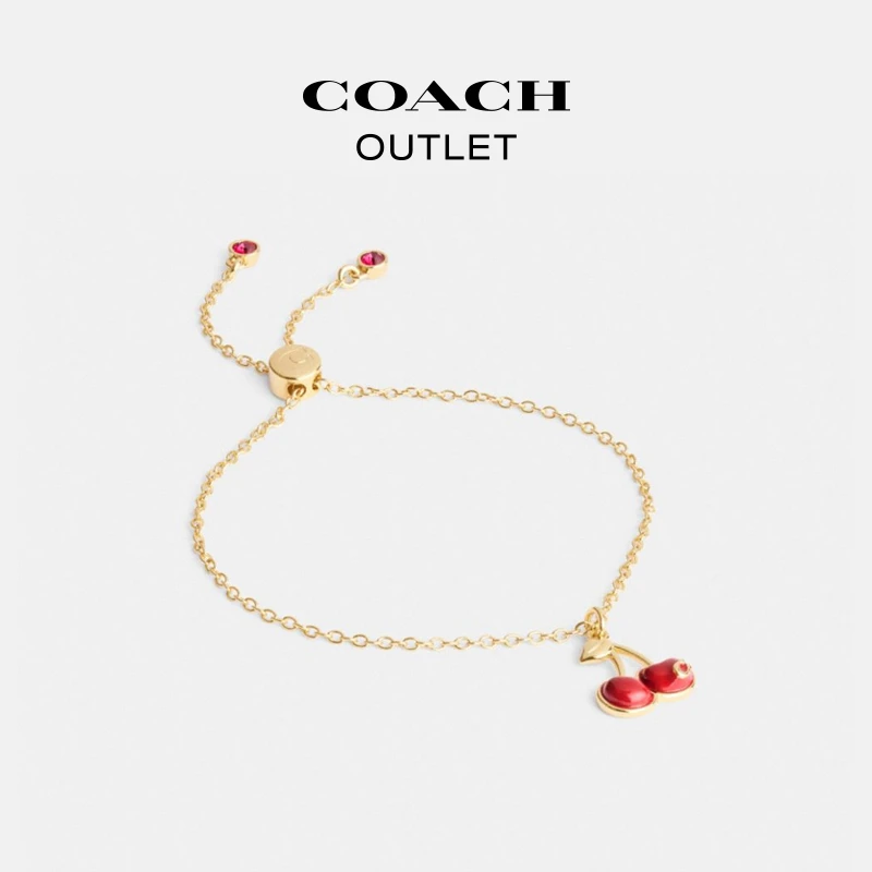铜合金手链 COACH/蔻驰奥莱 樱桃挂件手链