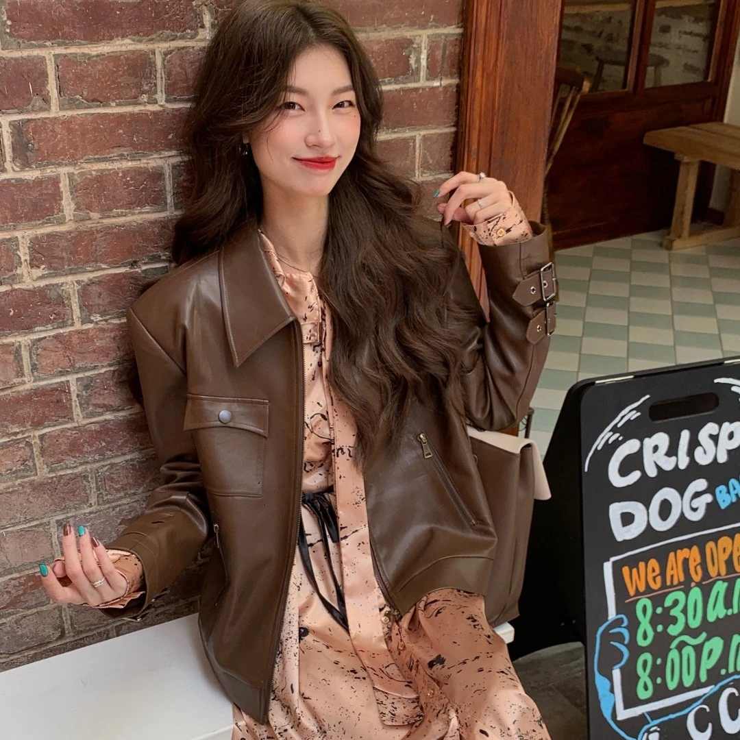 SourceWithU柏林黑巧 成衣质感设计师款pu皮衣外套女休闲时尚夹克