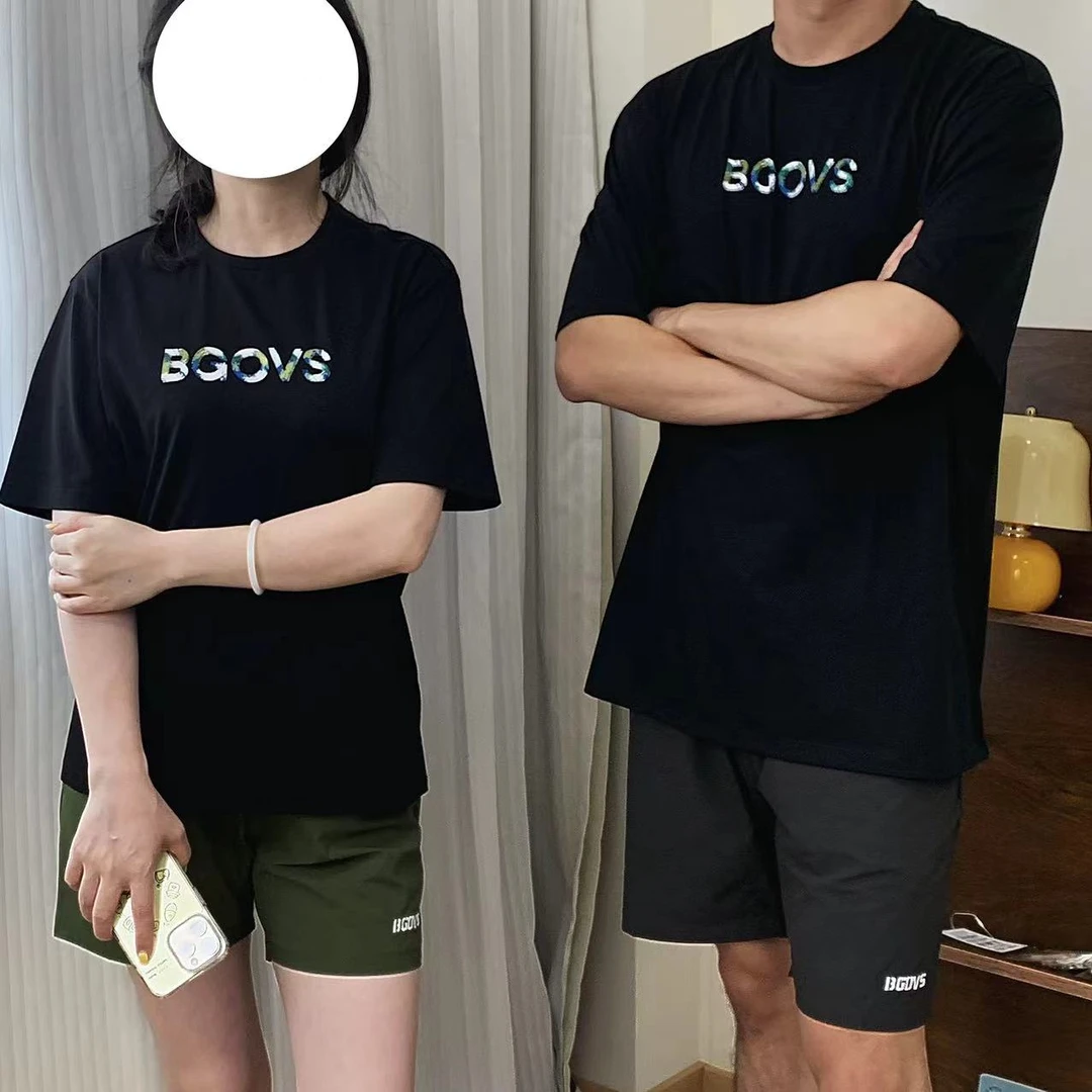 BGOVS韩国羽毛球服男女同款简约时尚运动纯棉短袖T恤上衣