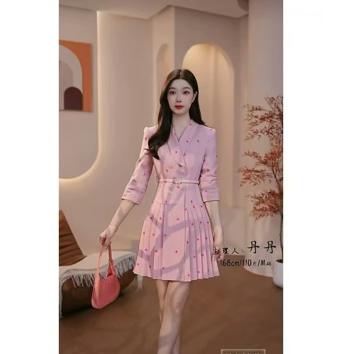 【反季福利款！现货】6759气质收腰长袖连衣裙