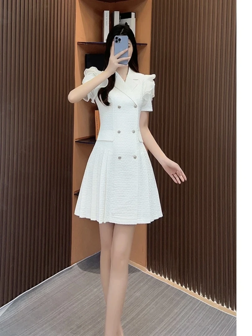 【古蔓诗上新】 1308女装气质收腰短袖显瘦连衣裙