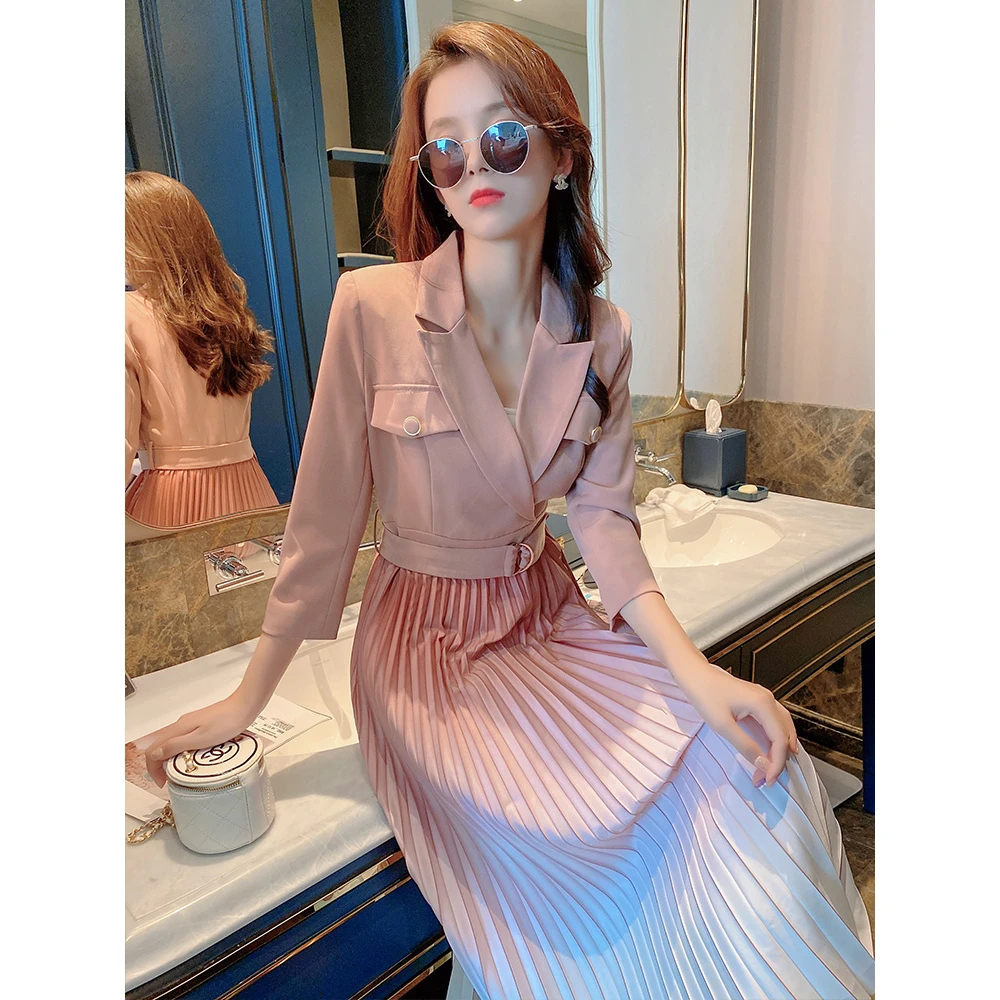 【古蔓诗】842囯内设计师品牌女装连衣裙女秋装长袖收