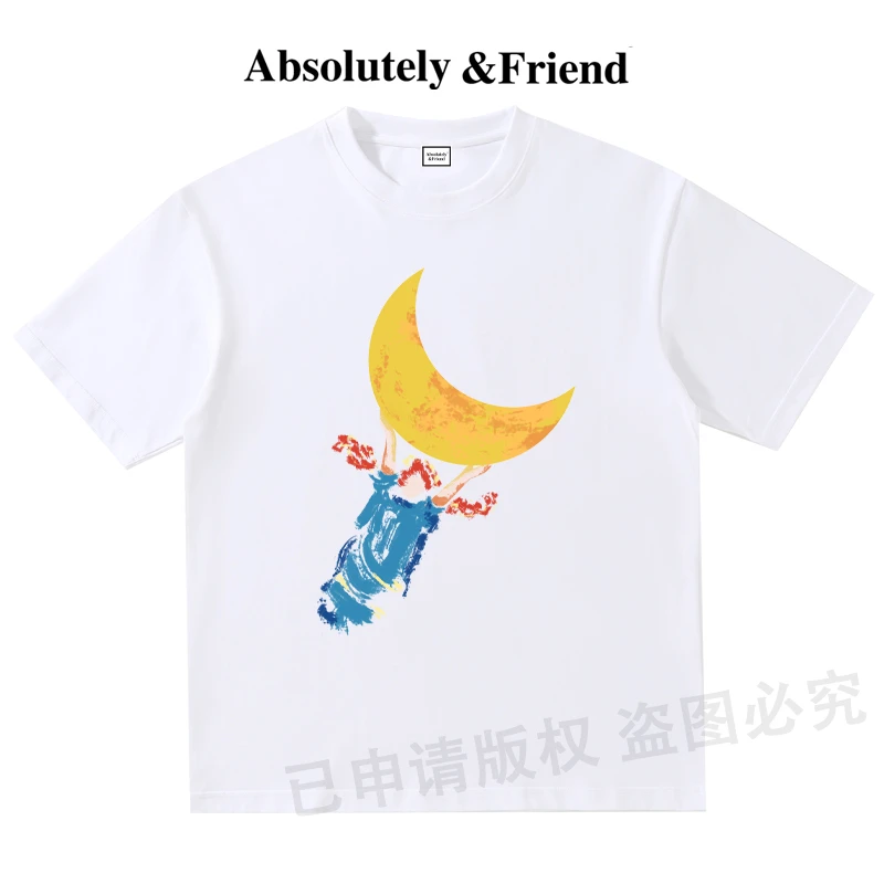 0G重磅ins纯棉T恤短袖加厚印花宽松上衣男女同款T恤半袖打底A05