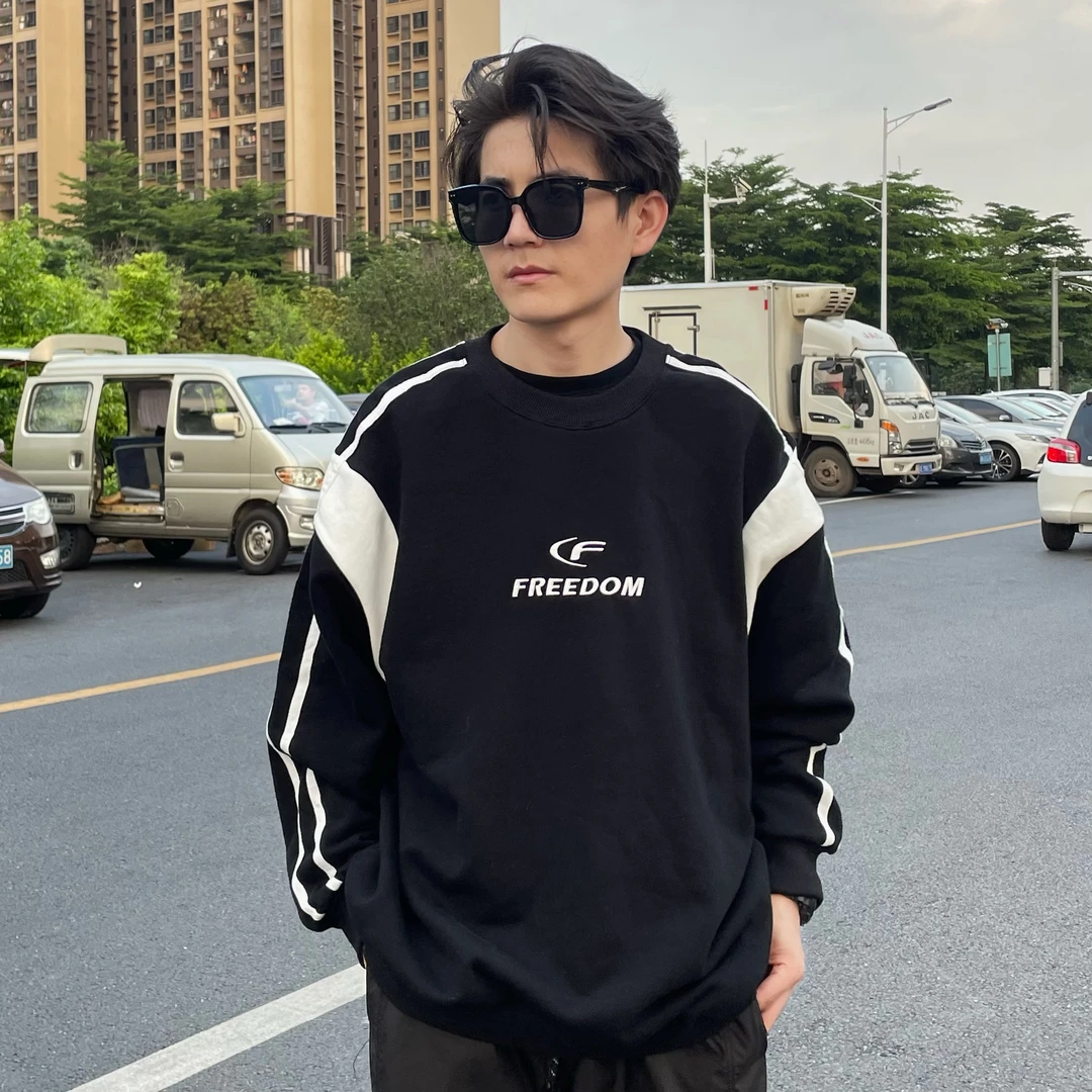 DWD360克卫衣男2023新款重磅宽松衣服潮牌春季圆领oversize潮牌男