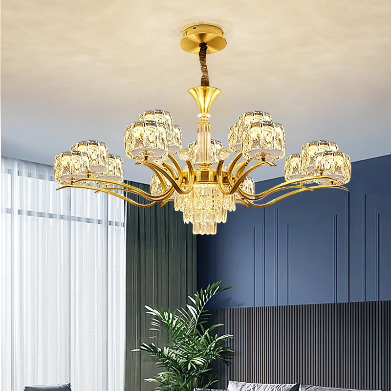 北欧水晶客厅吊灯2024新款现代简约餐厅大厅轻奢北欧水晶灯饰卧室