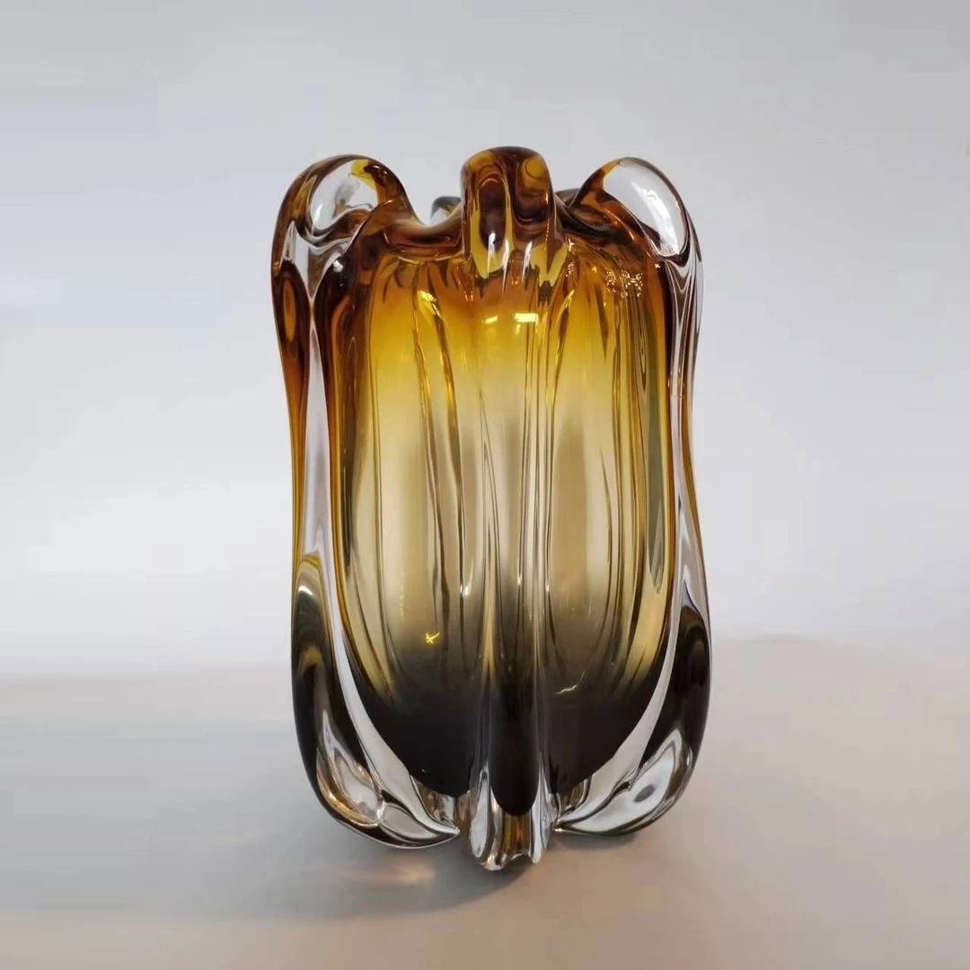 【微瑕福利】手工琉璃摆件【小号百财花瓶】高档大气 客厅摆件