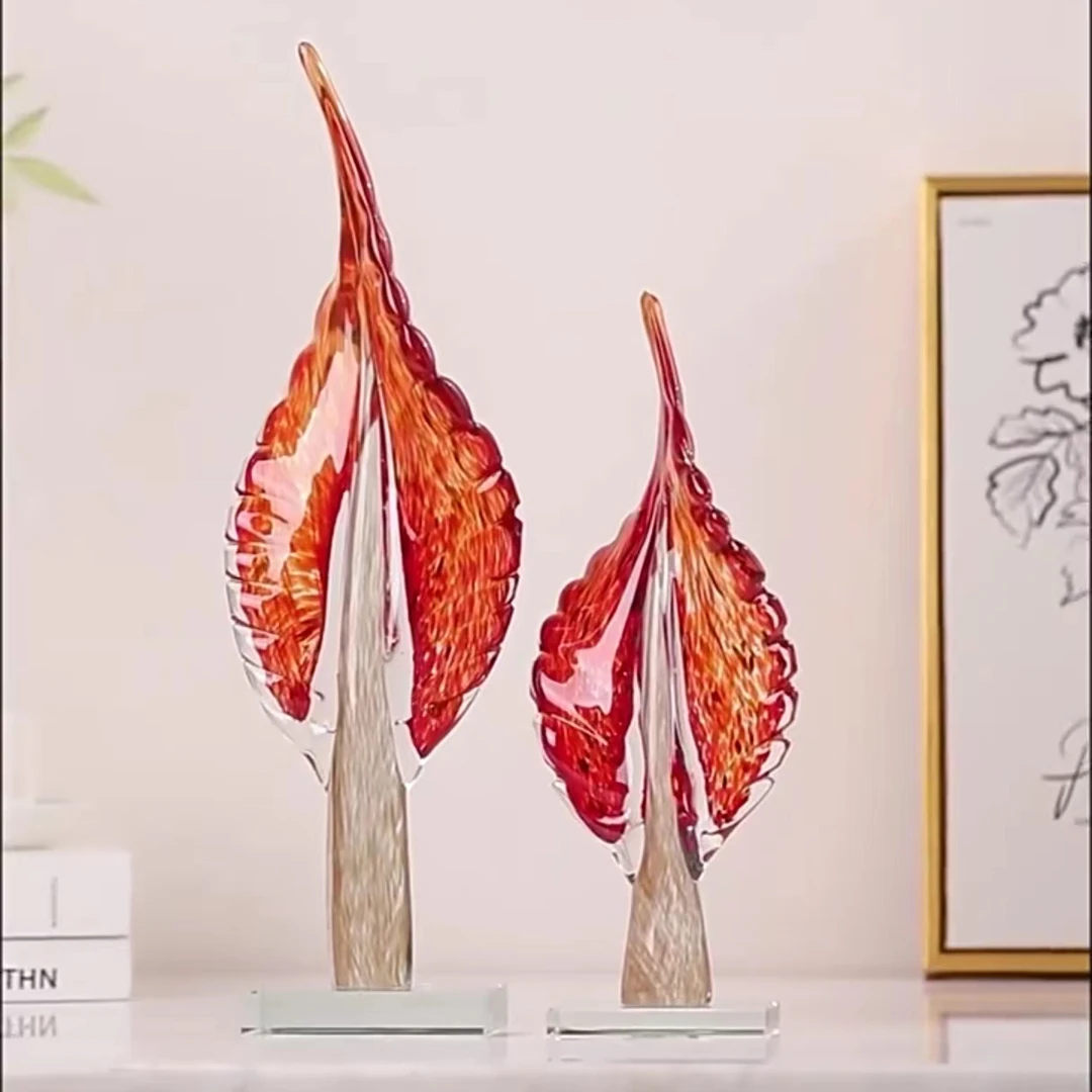 琉璃摆件【大业有成】大树叶家居摆件轻奢创意客厅玄关家居软装摆件
