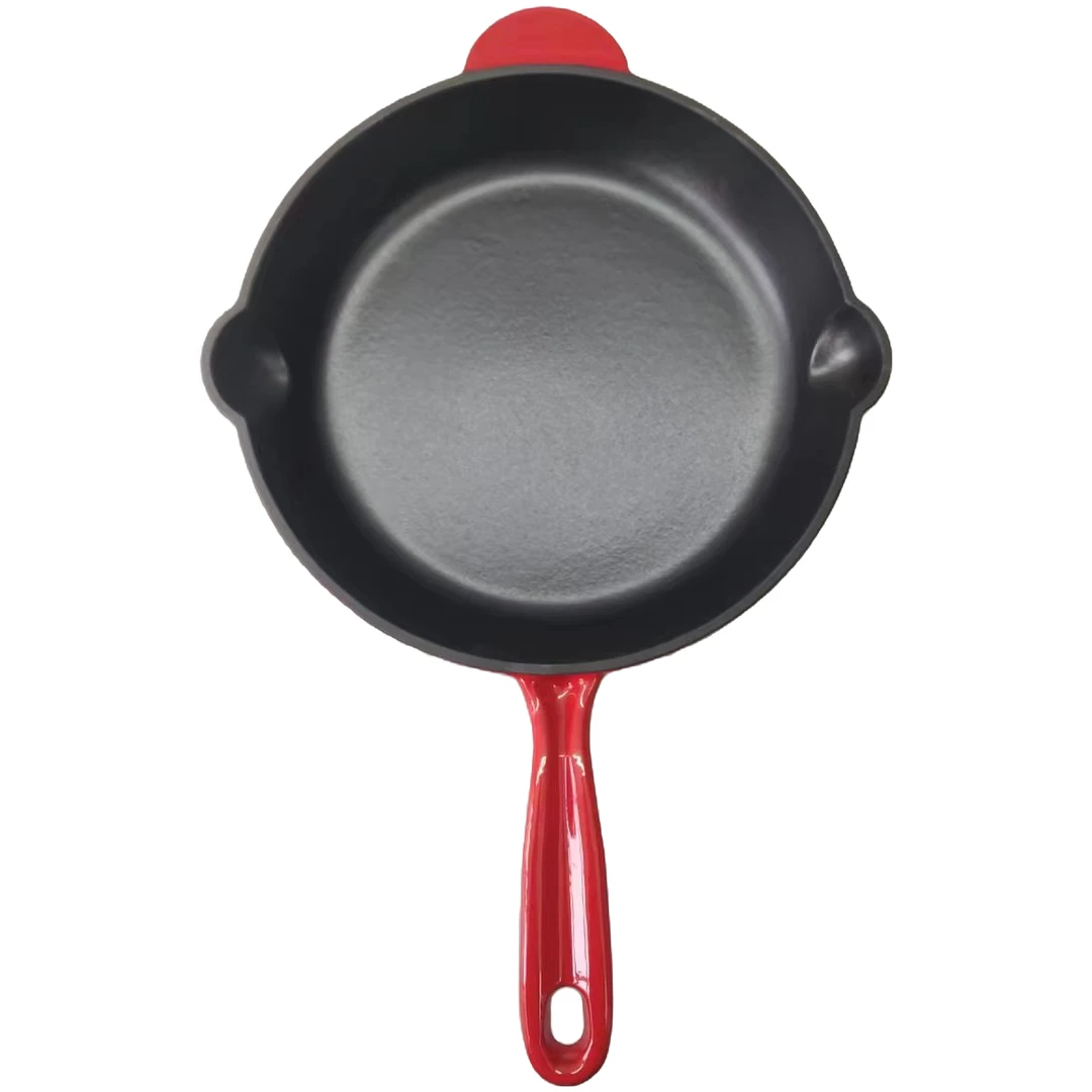 铸铁珐琅26厘米渐变红内黑煎盘