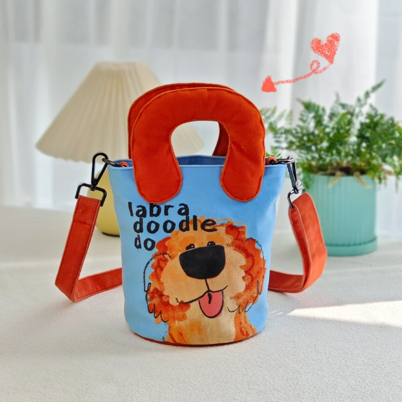 单肩手提帆布包水桶包气质百搭上班旅游通勤女款小包包女斜挎包