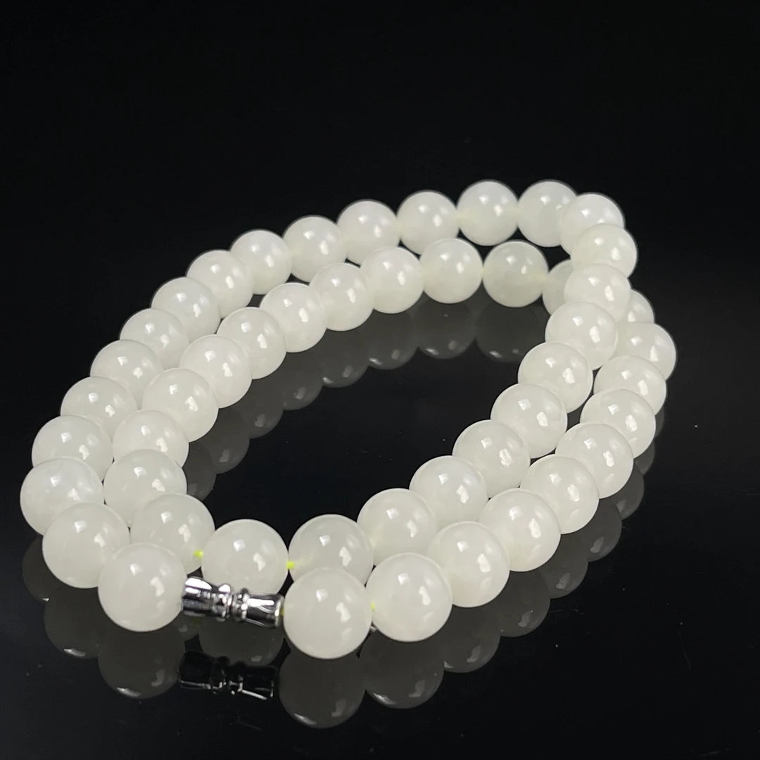 【新疆和田玉老郑】和田玉项链，约10mm (多样性发1件)