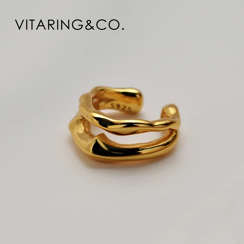 925银耳饰 VITARING925银耳骨夹女气质轻奢百搭复古小众个性金色