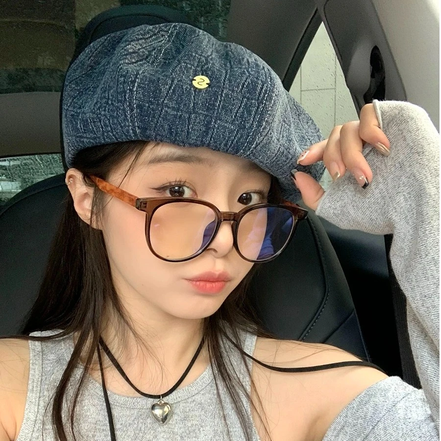 韩系牛仔贝雷帽女新款显脸小画家帽夏季网红ins潮百搭时尚云朵帽