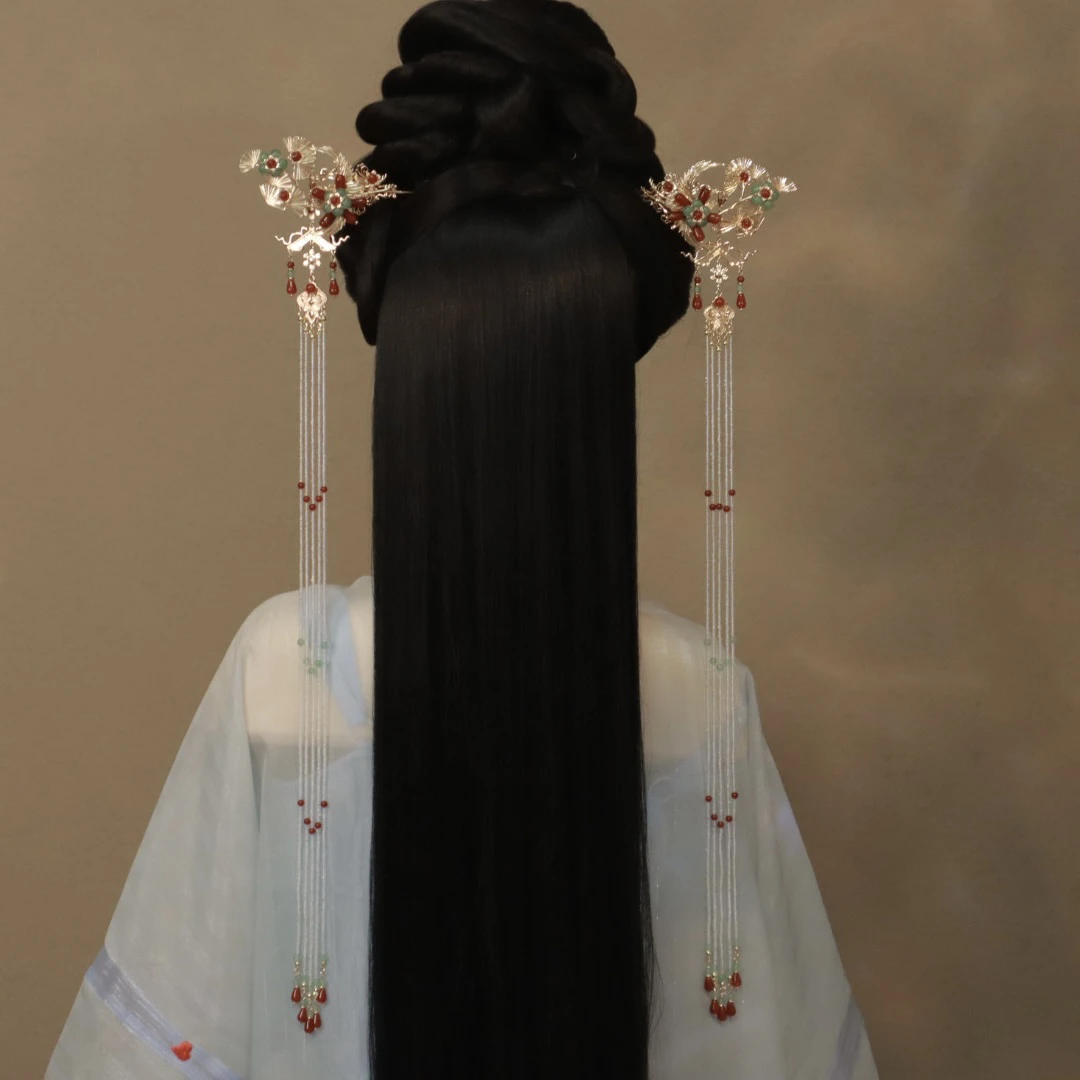 花小烟【姝颜】原创纯铜复原可拆卸超长流苏发簪 百搭汉服古风配