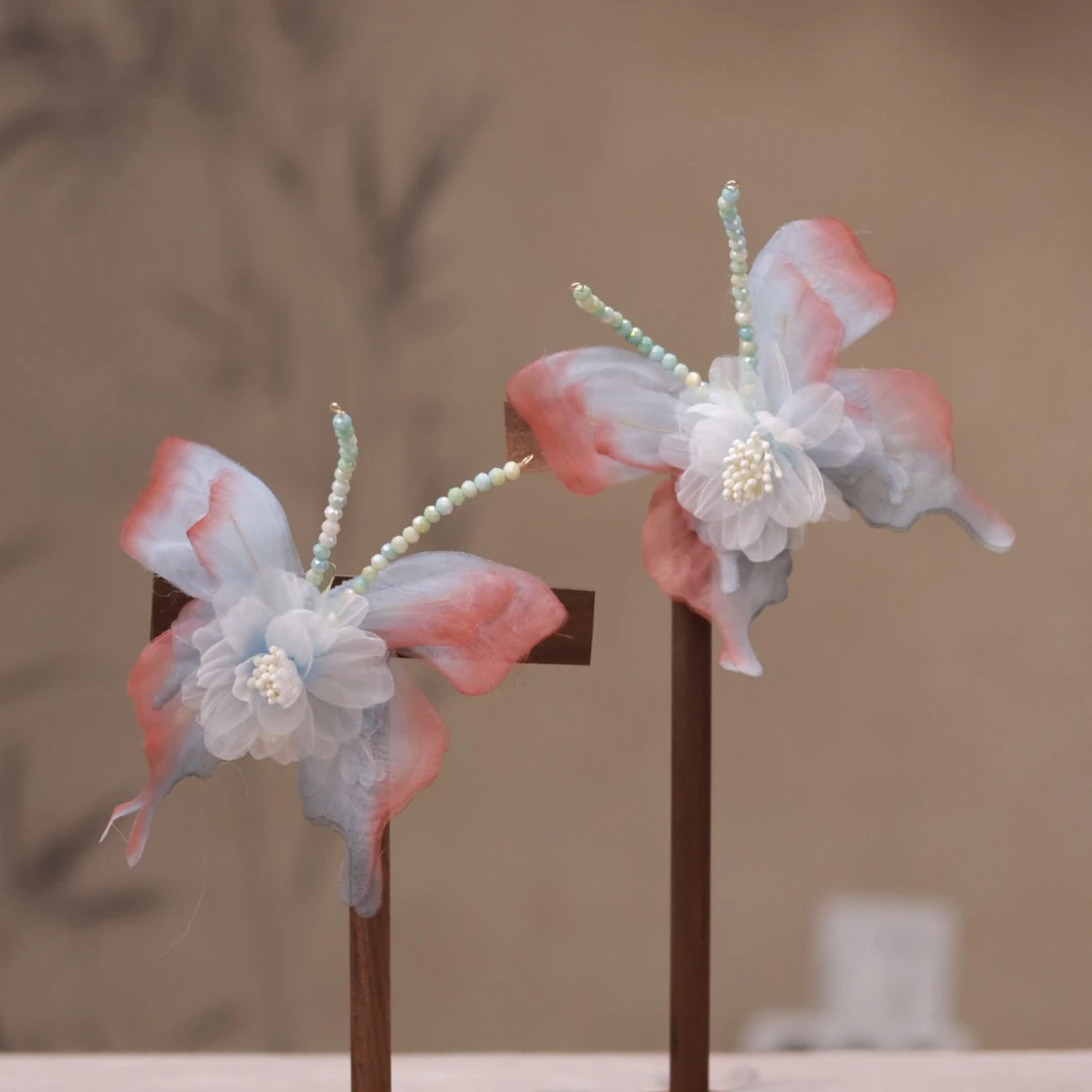 汉锦阁【福利品】绢纱烫花蝴蝶 百搭汉服发饰配饰