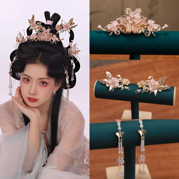 花小烟【芙蕖令】纯铜高保色发冠流苏小发钗百搭汉服古风配饰