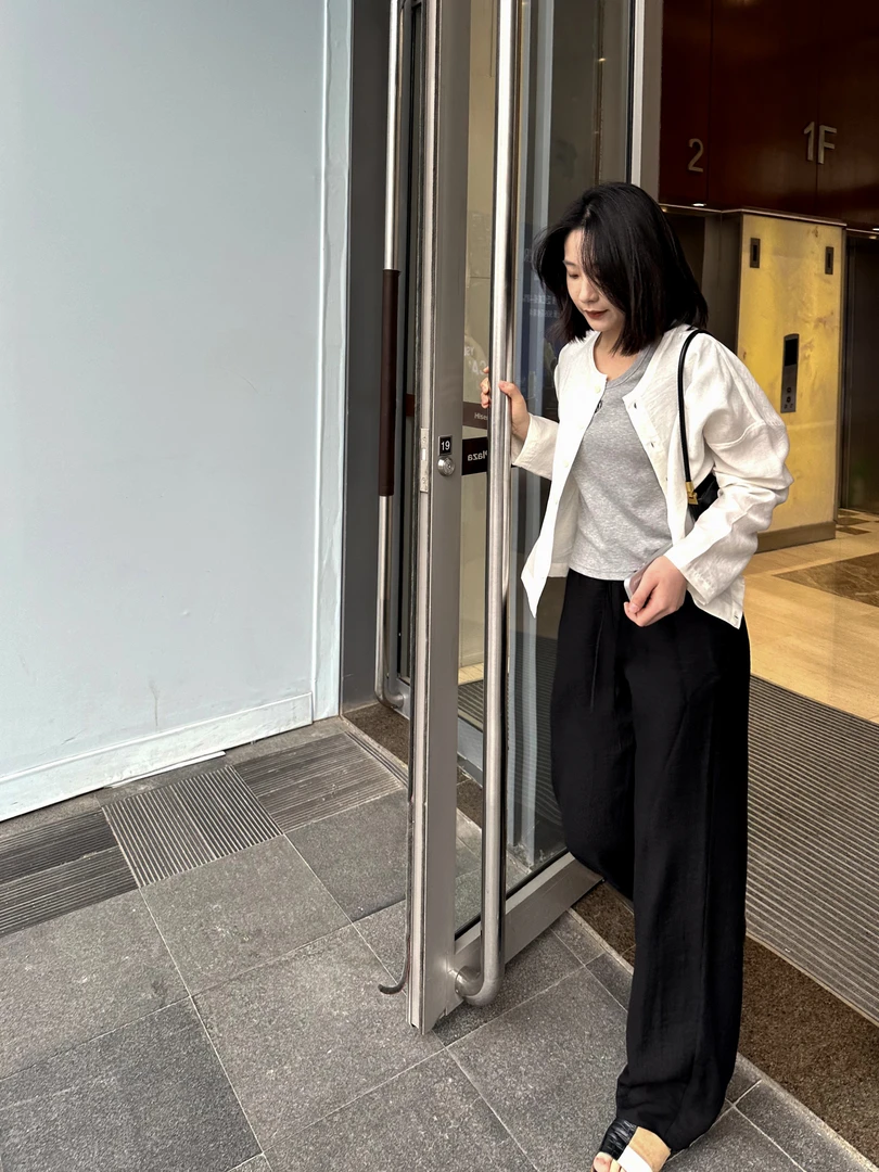 LOSSYROW2024春夏新款长袖短款薄款夏季宽松亚麻开衫C117