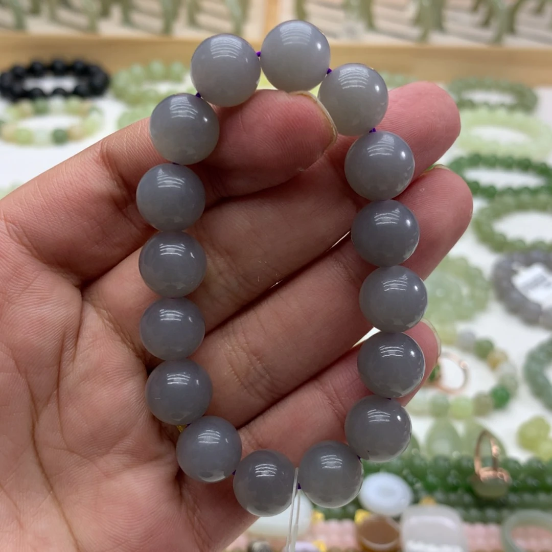 【闪购商品】和田玉手串（烟紫+12）未镶嵌真***阿