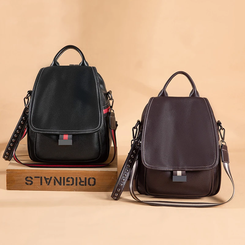 双肩包女韩版高档新款时尚百搭女包包软皮旅行潮流防盗女士背包潮