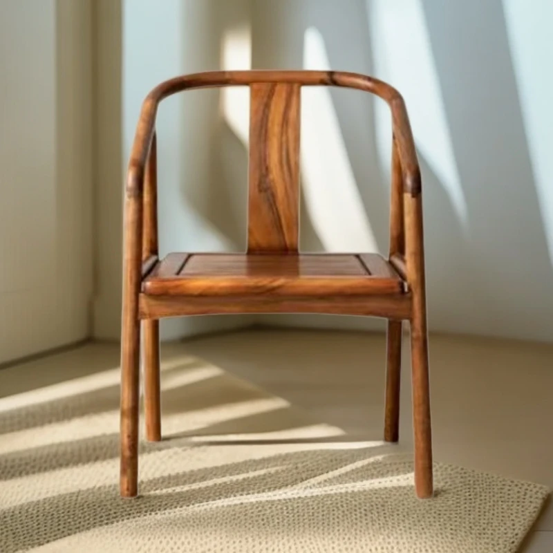 新中式实木椅子家用家具沐尘圈椅胡桃木阳台茶椅客椅55*42*78*42