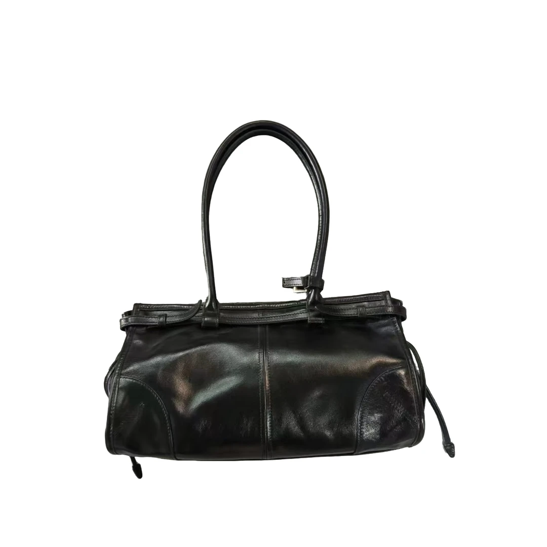 复古手提单肩包大容量通勤托特包