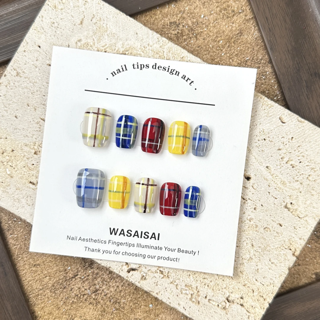 【五彩格】孤品 哇噻噻轻奢纯手工美甲高级气质定制穿戴甲显白