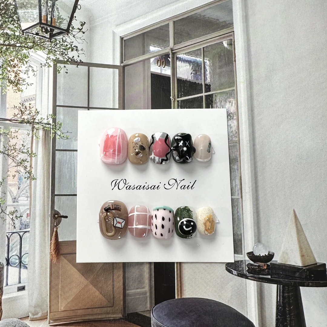 【邮件】孤品 哇噻噻轻奢纯手工美甲高级气质定制穿戴甲显白